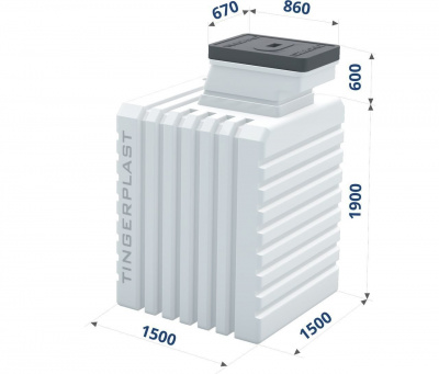 Пластиковый бесшовный погреб Tingard OPTIMUM S (Т1500)